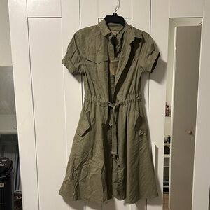 Burberry Khaki Midi Dress